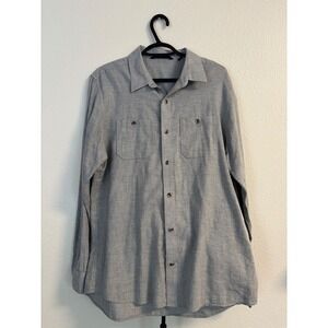 TravisMathew Mens‎ Grey Heathered Long Sleeve Button Down Shirt Size M